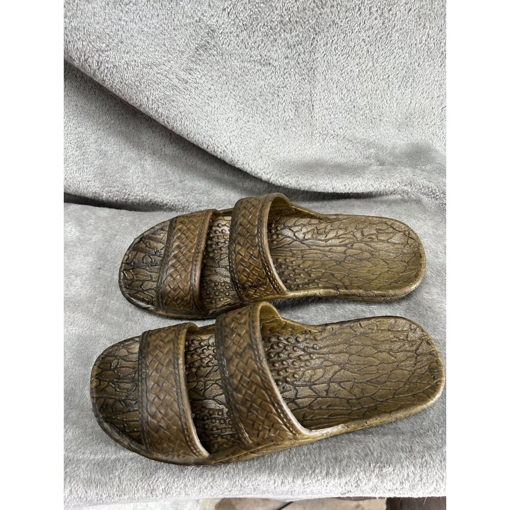 Pali Hawaii Women's Sandals Size 6  Slide Rubber Slip On Classic Brown Surfer - Picture 6 of 9